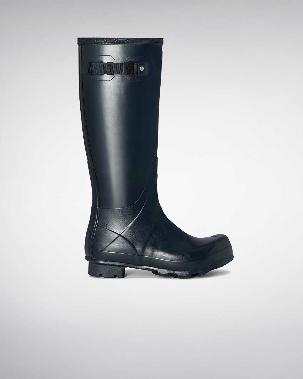 Mens Hunter Norris Field Wellies Navy | DLVEJB-984